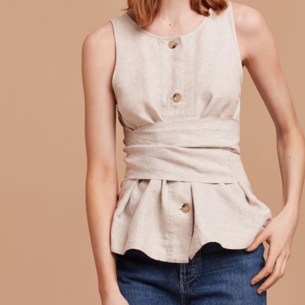Wilfred Linen Vachel Blouse Size Medium